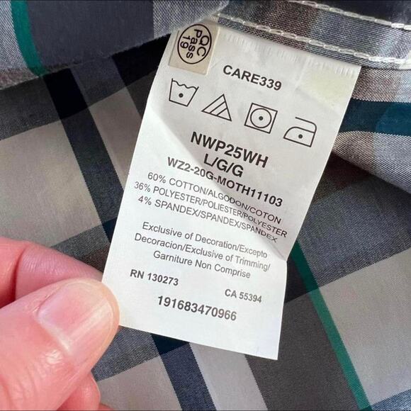 Wrangler Regular Fit Men’s Button Down Plaid Shirt Size Large - Picture 8 of 8